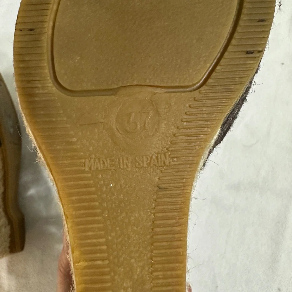 Kanna Espadrille‎ Wedge Sandals Brown Suede Size EU37/US7 Boho Coastal Vacation